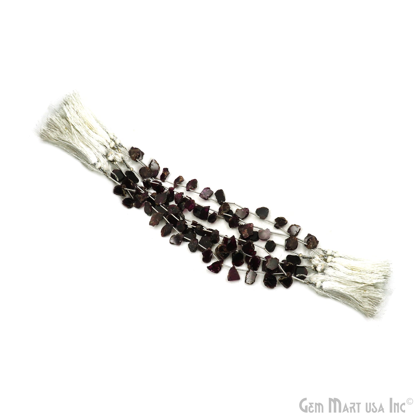 Rhodolite Rough Beads, 9 Inch Gemstone Strands, Drilled Strung Briolette Beads, Free Form, 13x10mm