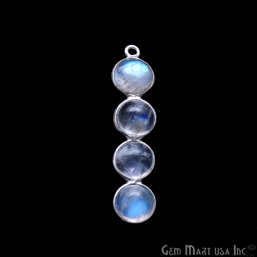 DIY Rainbow Moonstone Silver Plated 35X8mm Line Shape Chandelier Finding Component - GemMartUSA