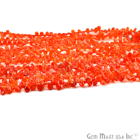Carnelian Teardrops Faceted Gemstone 10mm Rondelle Beads - GemMartUSA