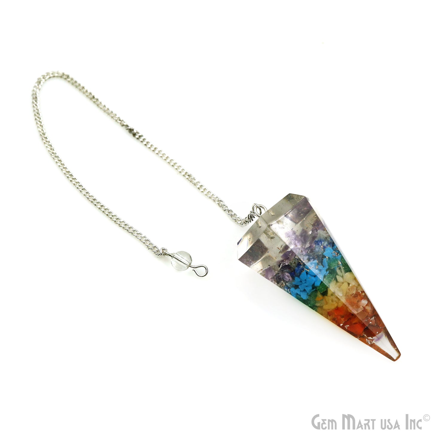 Pendulum, Healing Crystal, Dowsing Pendulum, Wiccan Dowser, Radiesthesia, Silver Chain