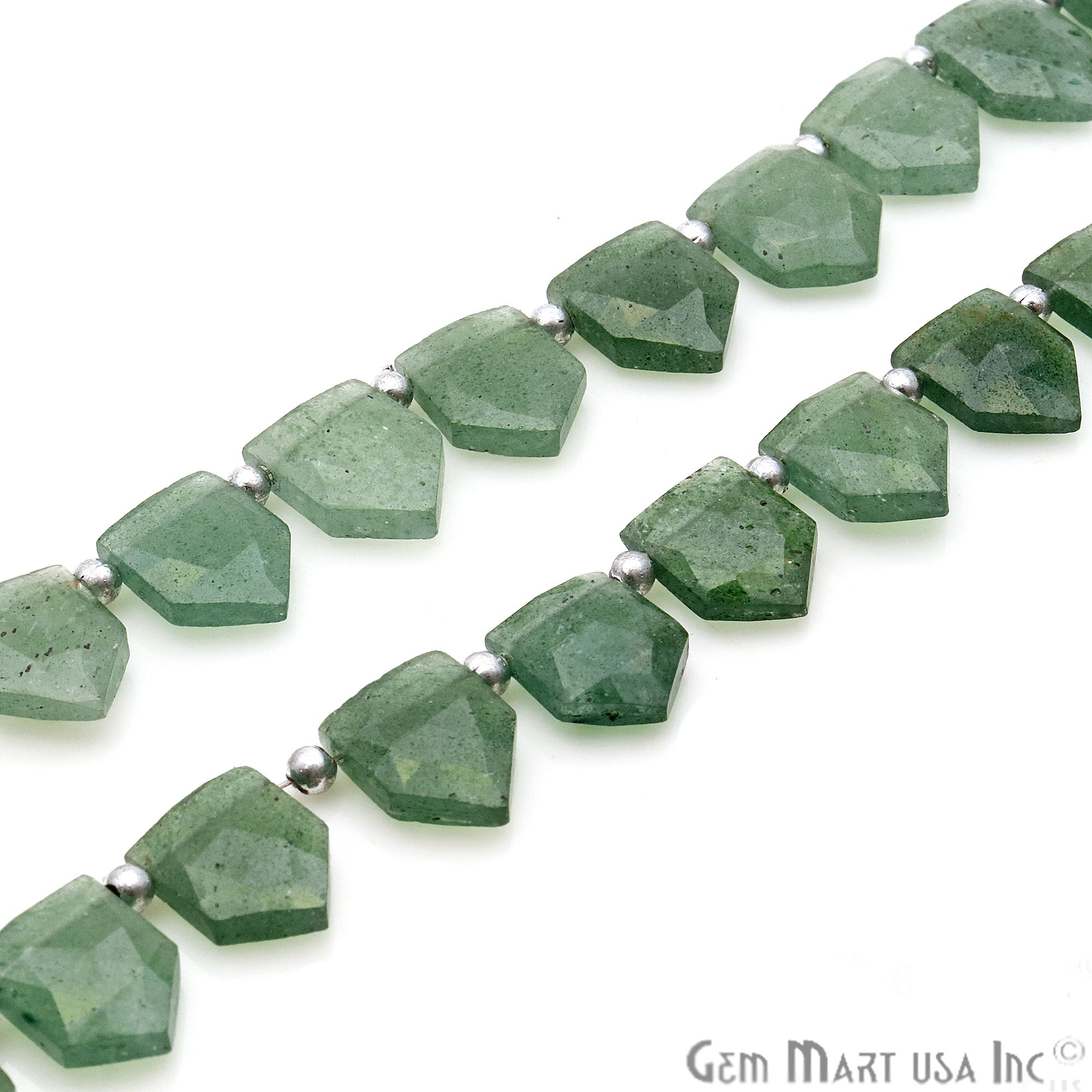 Green Sunstone Pentagon 15x11mm Crafting Beads Gemstone Strands 8INCH - GemMartUSA