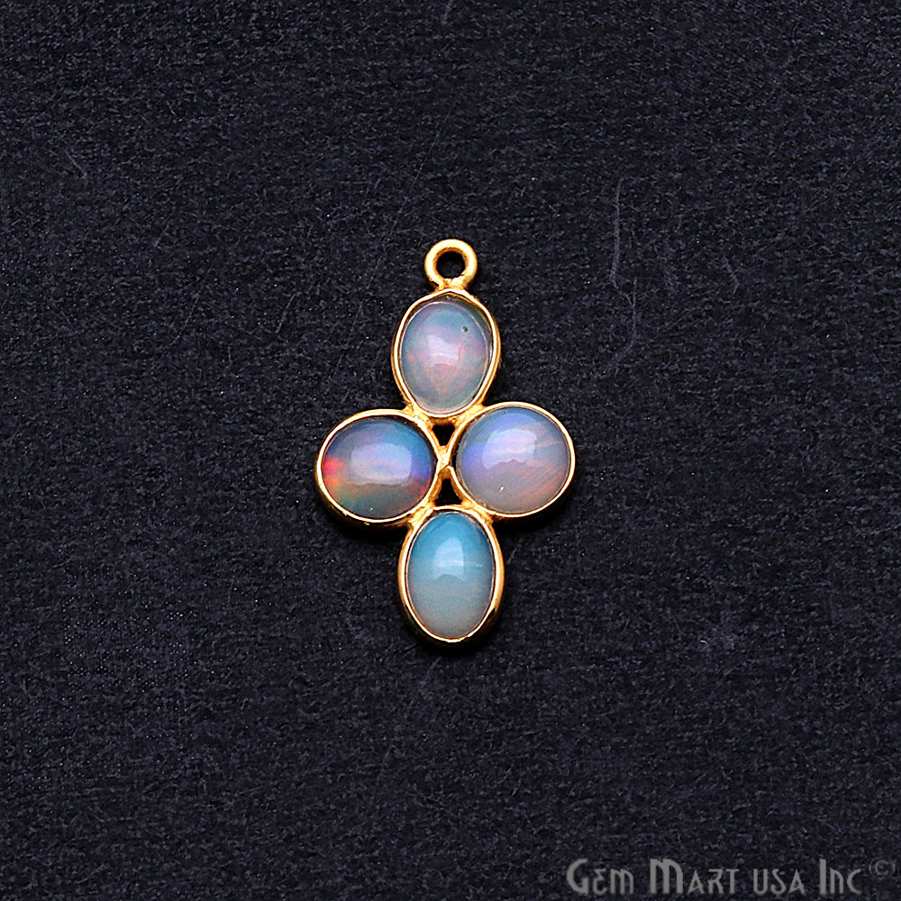 DIY Opal October Birthstone 23x13mm Chandelier Finding Component (Pick Plating) (13095) - GemMartUSA