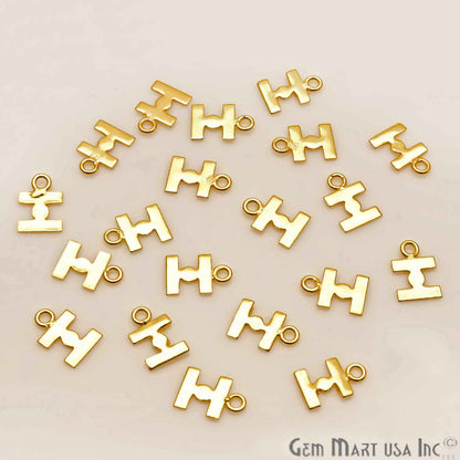 5pc Lot I Alphabet Gold Plated Jewelry Finding, Bracelet Charm, Earring Charm - GemMartUSA