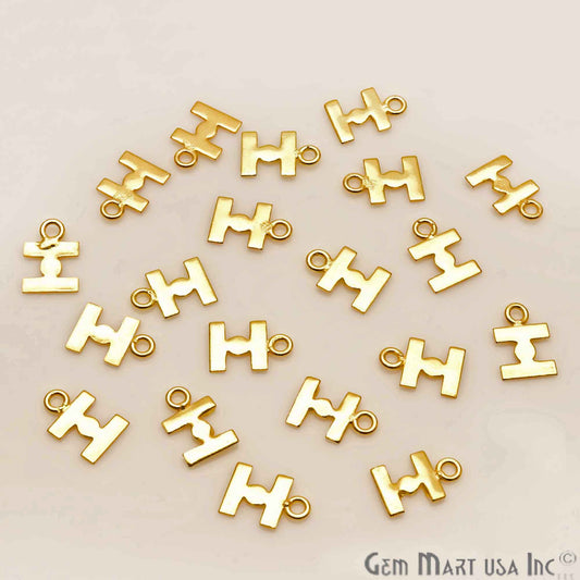 5pc Lot I Alphabet Gold Plated Jewelry Finding, Bracelet Charm, Earring Charm - GemMartUSA