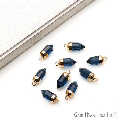 Gemstone 19x7mm Pencil Point Gold Electroplated Single Bail Connector (Pick Gemstone) - GemMartUSA