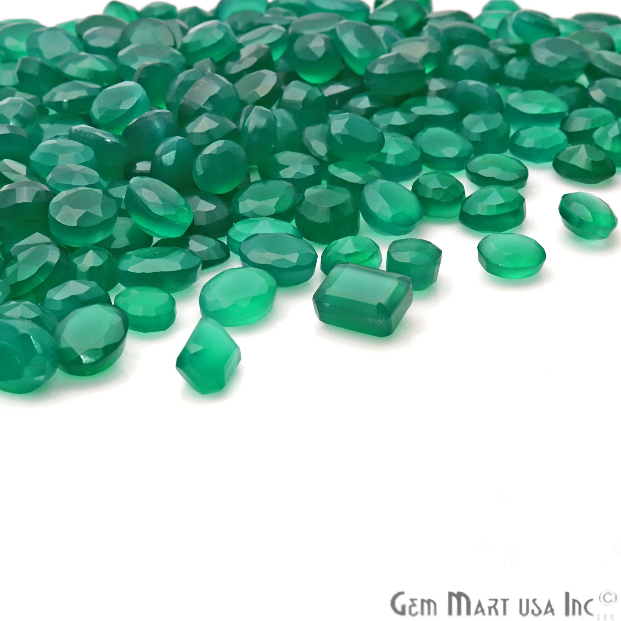 Natural Green Onyx Mix Shape Loose Gemstones,Precious Stones - GemMartUSA