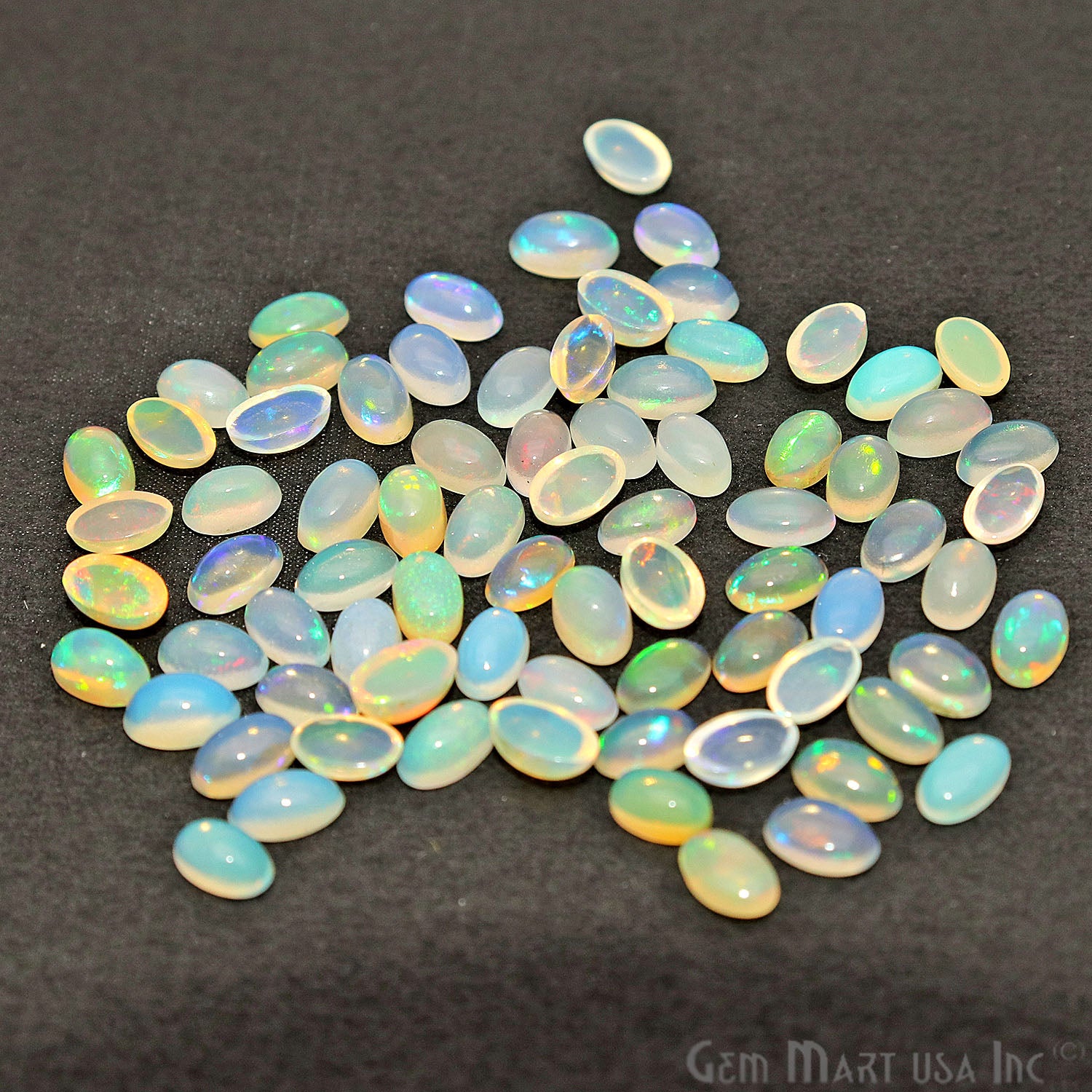 10pc Lot Natural Opal Gemstone 5x3mm Oval Beads Cabochons Loose Precious Stones - GemMartUSA