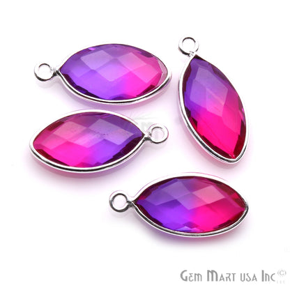 Doublet Aura Quartz 8x16mm Marquise Connector (Pick Color, Plating, Bail) - GemMartUSA