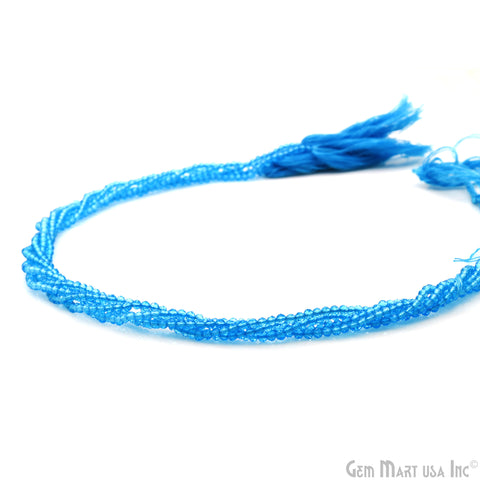 Blue Topaz Rondelle Beads, 13 Inch Gemstone Strands, Drilled Strung Nugget Beads, Faceted Round, 2-2.5mm
