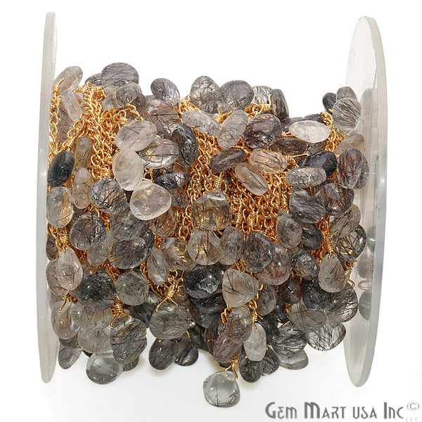 Rutilated Beads Gold Wire...