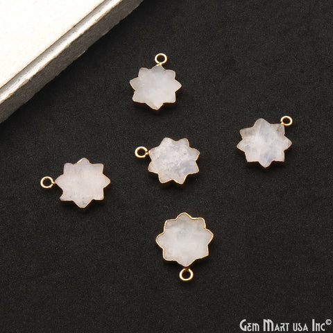Star Shape Gemstone Charm 19x15mm Shape Gold Electroplated Pendant Connector