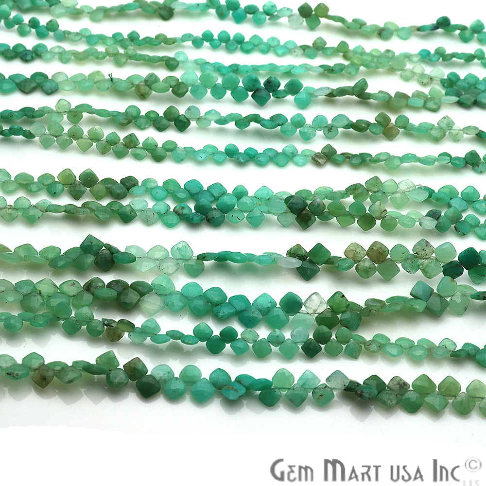 Chrysoprase Square Faceted Gemstone 5mm Rondelle Beads - GemMartUSA