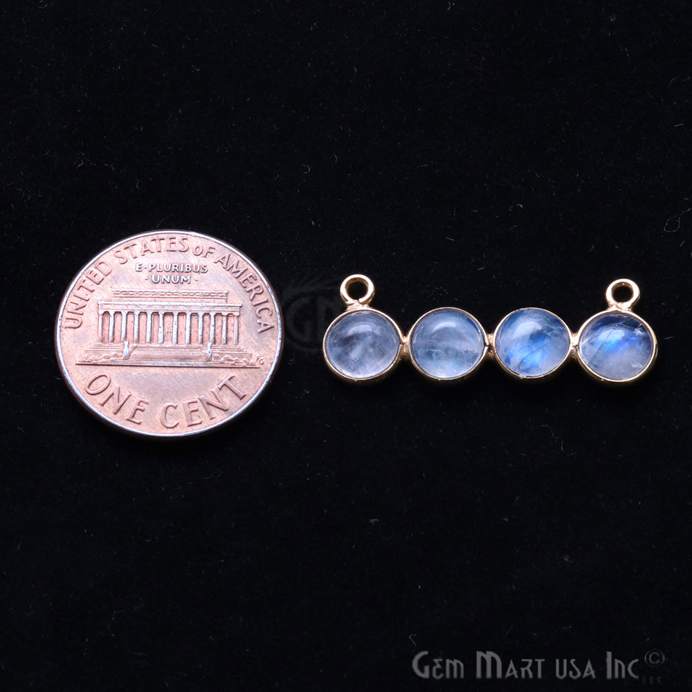 DIY Rainbow Moonstone 28x10mm Double Bail Chandelier Finding Component (Pick Your Metal) - GemMartUSA