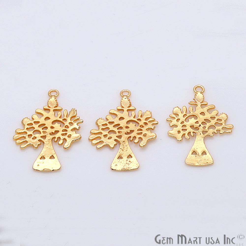 Tree Shape Gold Plated Finding Jewelry Charm - GemMartUSA