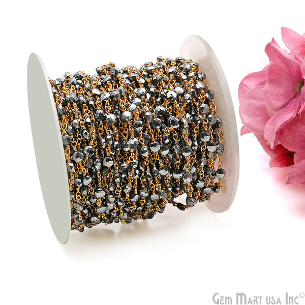 Pyrite Faceted 3-4mm Gold...