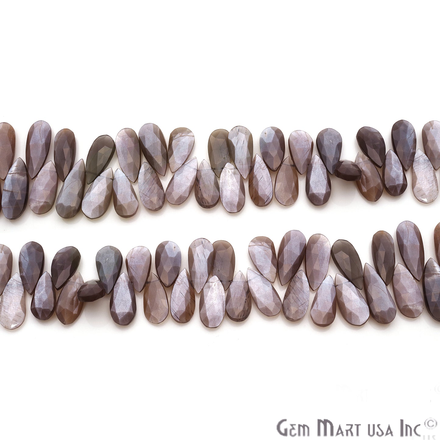 Chocolate Moonstone Pears 19x11mm Crafting Beads Gemstone Briolette Strands 8 INCH - GemMartUSA