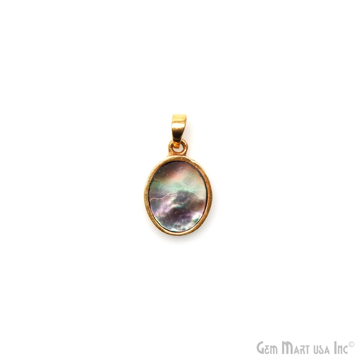 Abalone Shell Oval Shape 16x11mm Gold Plated Single Bail Pendant