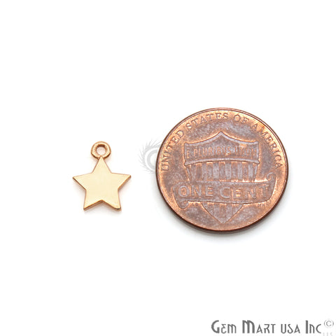 Star Shape 10x8mm Gold Plated Finding Charm, DIY Jewelry - GemMartUSA