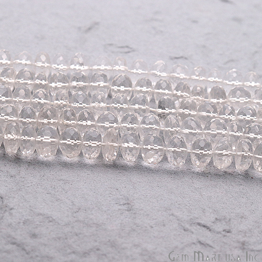 Crystal Faceted Round Shape 7-8mm Gemstone Rondelle Beads - GemMartUSA