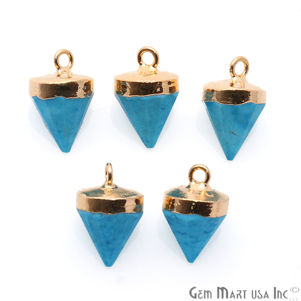 Cone 16x10mm Gold Electroplated Single Bail Connector (Pick Gemstone) - GemMartUSA