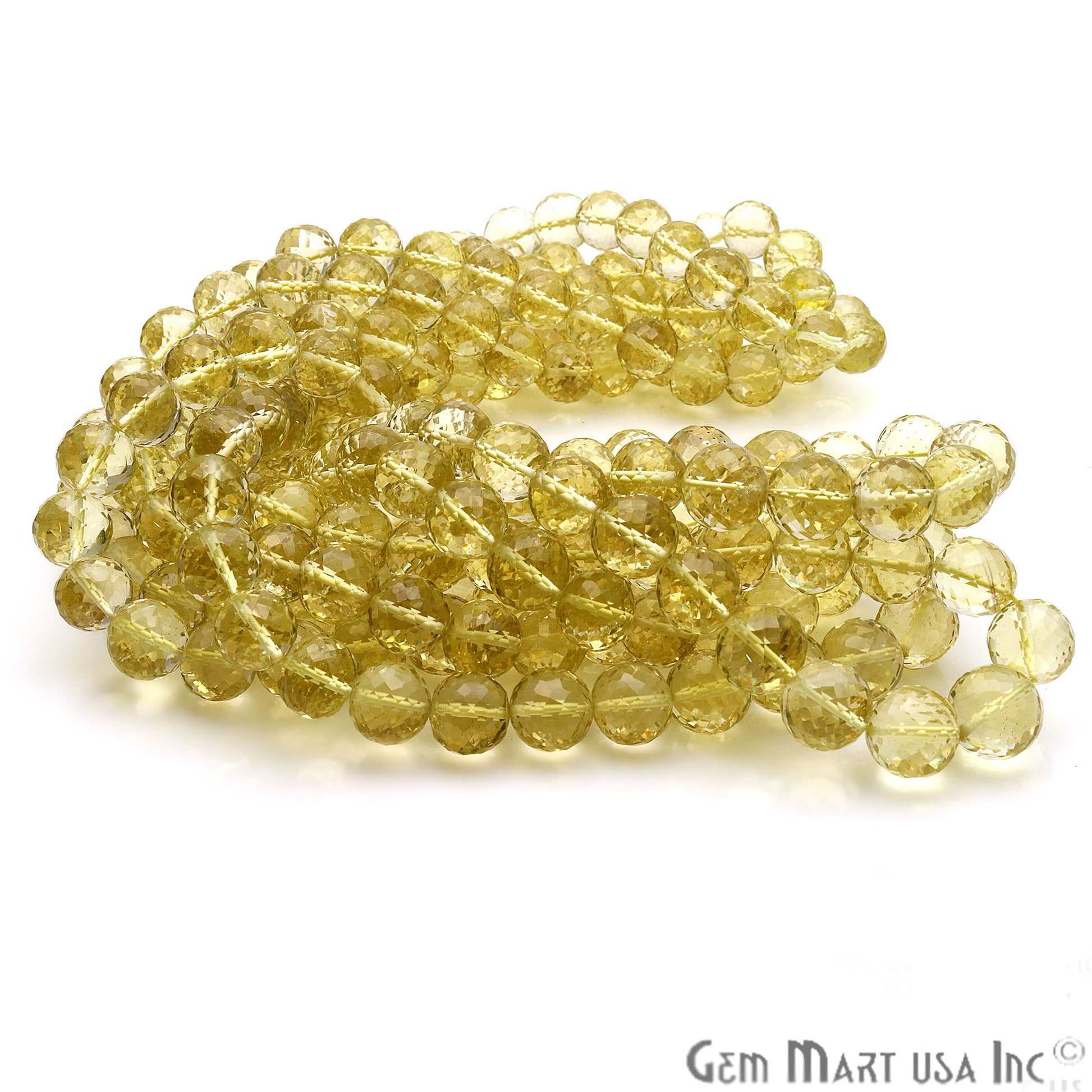 Lemon Topaz Round 8-9mm Crafting Beads Gemstone Strands 16INCH - GemMartUSA