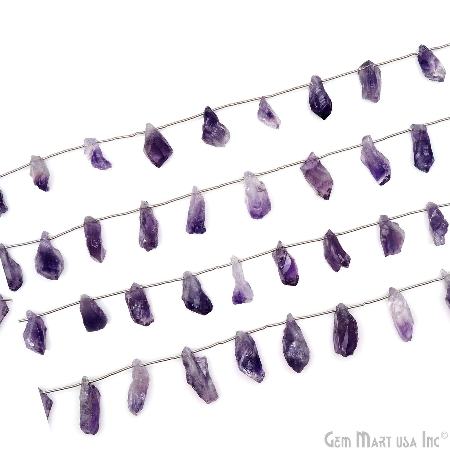 Amethyst Rough Beads, 9.5 Inch Gemstone Strands, Drilled Strung Briolette Beads, Free Form, 12x20mm