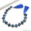 Blue Druzy Square Beads, 8 Inch Gemstone Strands, Drilled Strung Briolette Beads, Square Shape, 10-14mm
