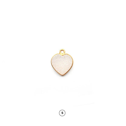 Heart 12mm Druzy Gold Plated Center Single Bail Druzy Connector