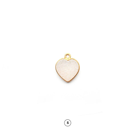Heart 12mm Druzy Gold Plated Center Single Bail Druzy Connector