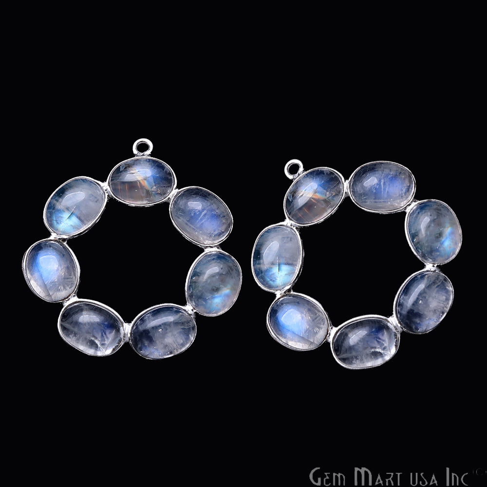 DIY Rainbow Moonstone 32x29mm Single Bail Chandelier Finding Component (Pick Your Metal) - GemMartUSA