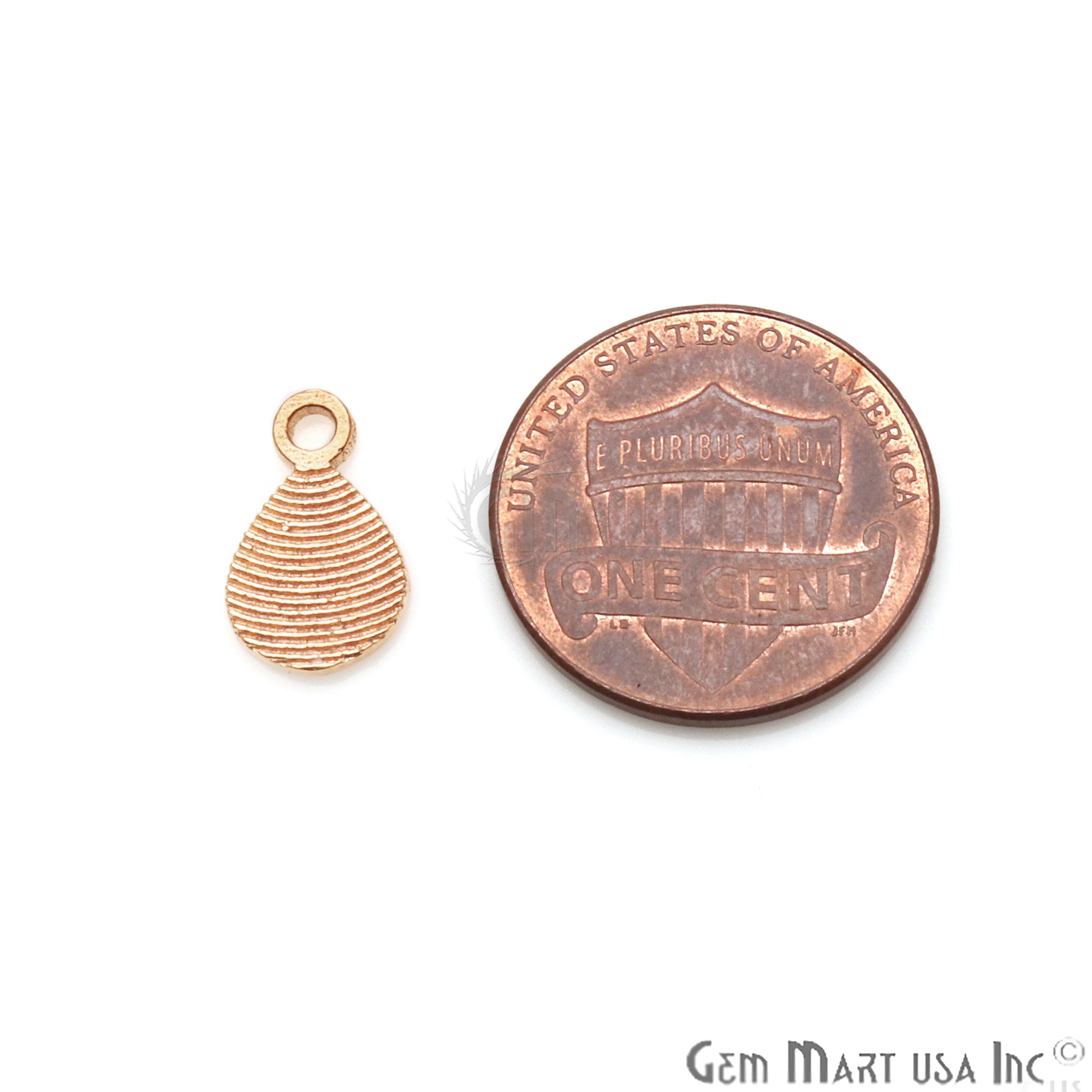 Pears Shape 13x8mm Gold Plated Finding Charm, DIY Jewelry - GemMartUSA