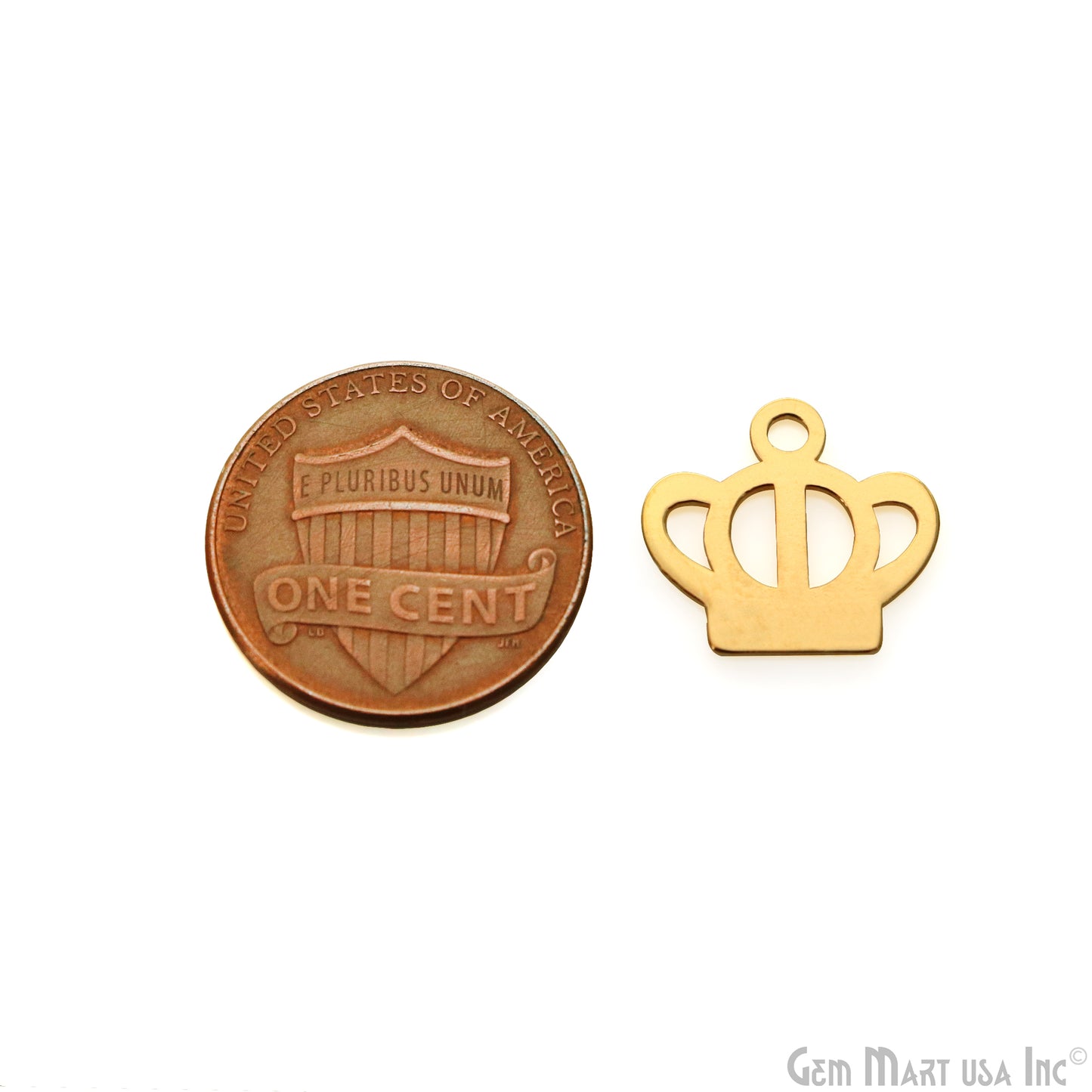 Crown Gold Laser Finding 15x13.8mm Gold Plated Charm For Bracelets & Pendants