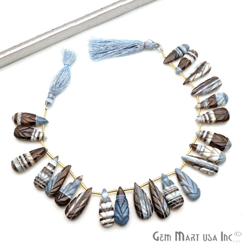 Boulder Opal Pears 27x10mm Crafting Beads Gemstone Strands 10 INCH - GemMartUSA