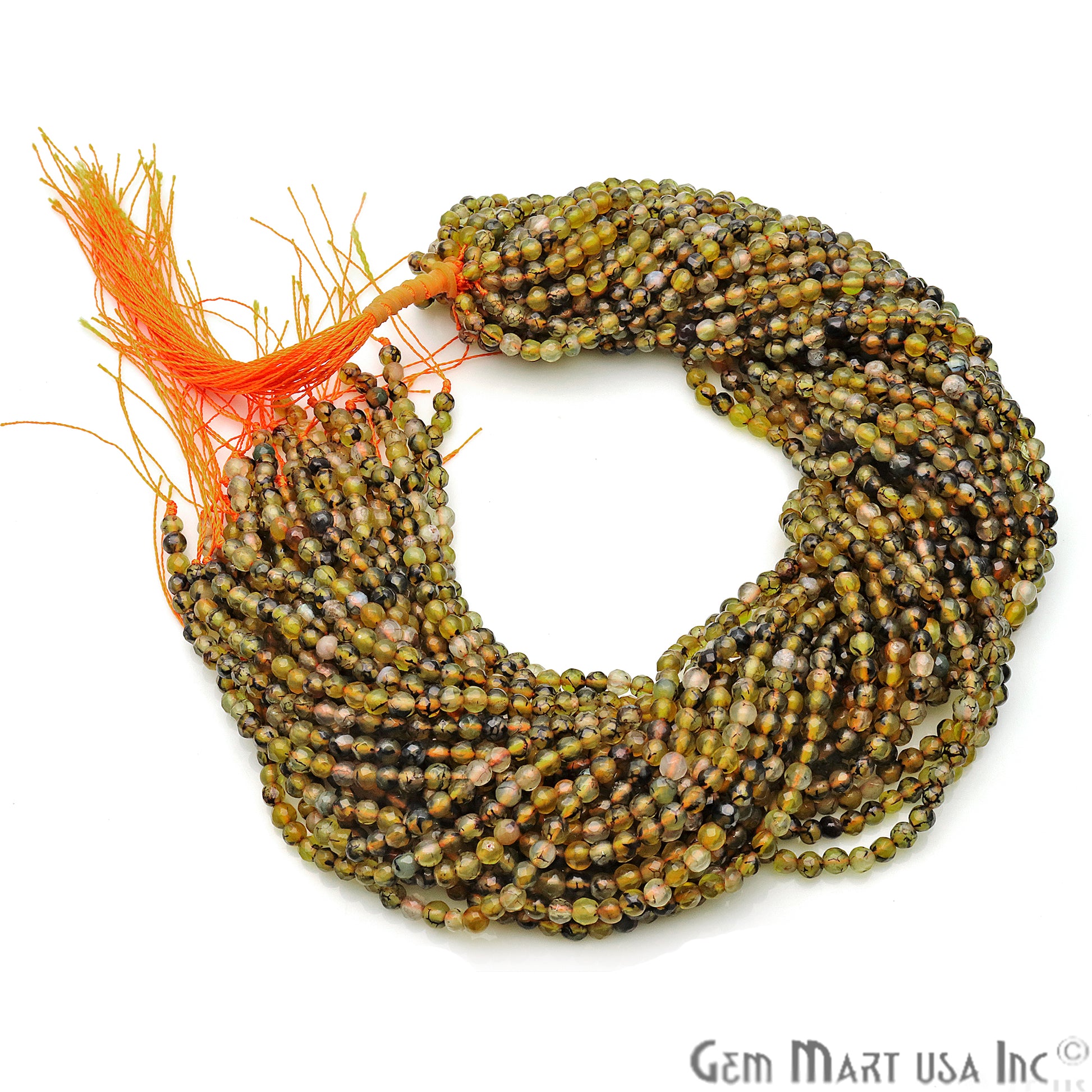 Bio Lemon Jade 4mm Faceted Rondelle Beads Strands 14Inch - GemMartUSA