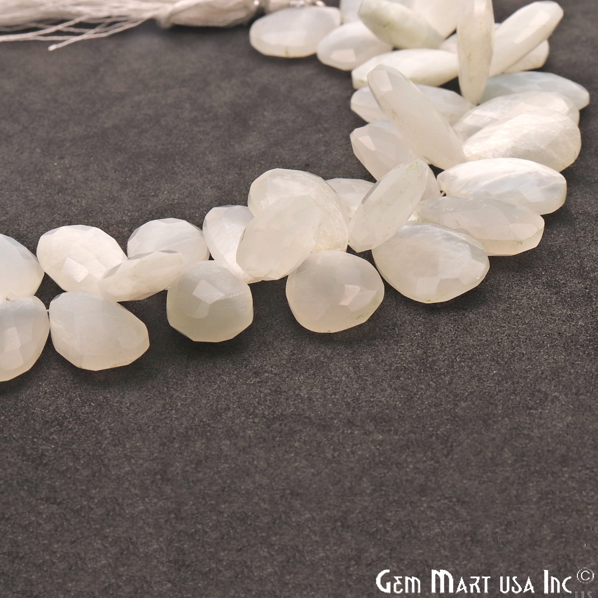 Rainbow Moonstone Pears Shape 18x11mm Briolette Beads, Rondelle Beads 9 Inch Length - GemMartUSA