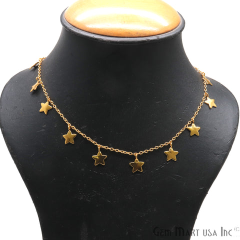 Plain Star Shape Finding Gold Plated Soldered Station Rosary Chain