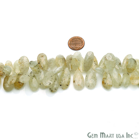 Moss Aquamarine Pears 29x11mm Crafting Beads Gemstone Strands 8INCH - GemMartUSA