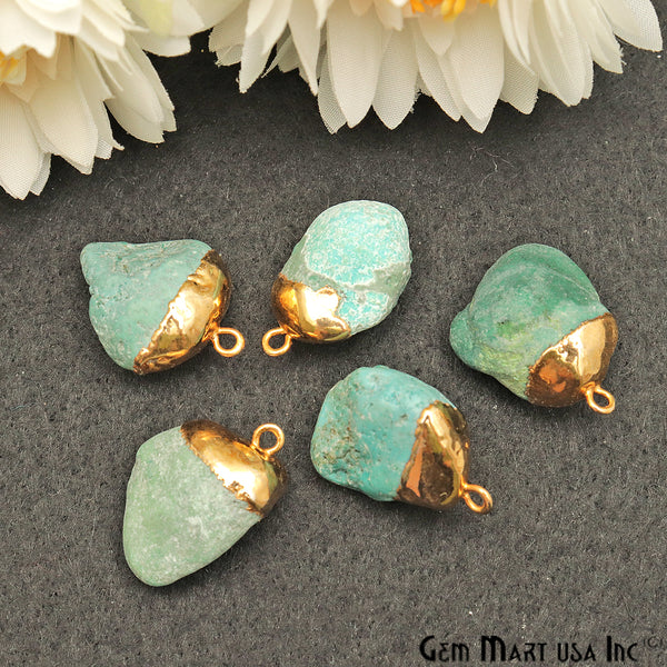 Turquoise Gemstone 21x14mm Gold...