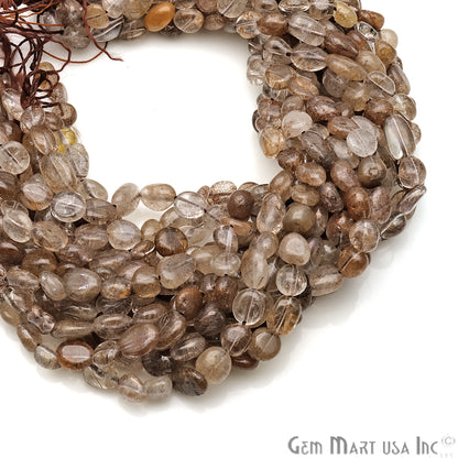 Brown Rutile 9x5mm Tumble Rondelle Beads Strands 14Inch - GemMartUSA