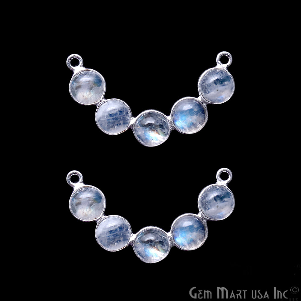 DIY Rainbow Moonstone 7x31mm Double Bail Chandelier Finding Component (Pick Your Metal) - GemMartUSA