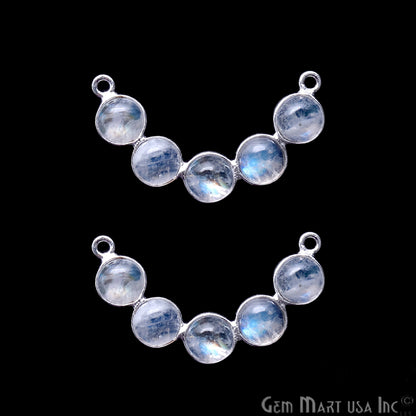 DIY Rainbow Moonstone 7x31mm Double Bail Chandelier Finding Component (Pick Your Metal) - GemMartUSA