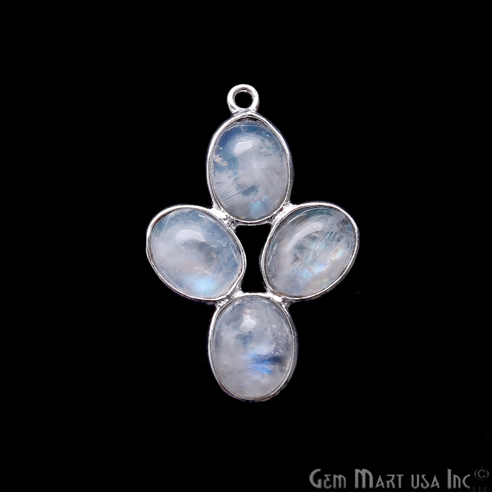 DIY Rainbow Moonstone 28x18mm Single Bail Chandelier Finding Component (Pick Your Metal) - GemMartUSA