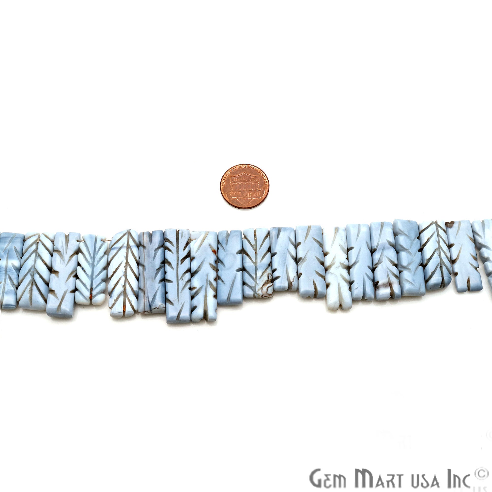 Blue Opal Rectangle 28x9mm Crafting Beads Gemstone Briolette Strands 8 INCH - GemMartUSA