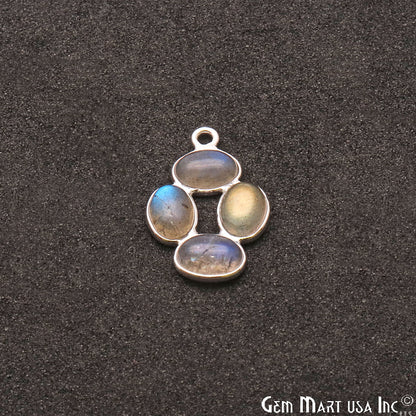 DIY, Labradorite Silver Plated 20x15mm Square Chandelier Finding Component - GemMartUSA