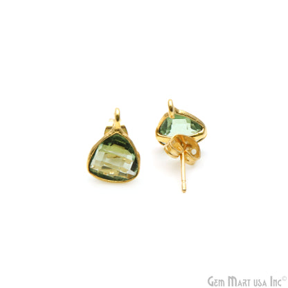 DIY Trillion 8mm Gold Bail Gemstone stud Earring