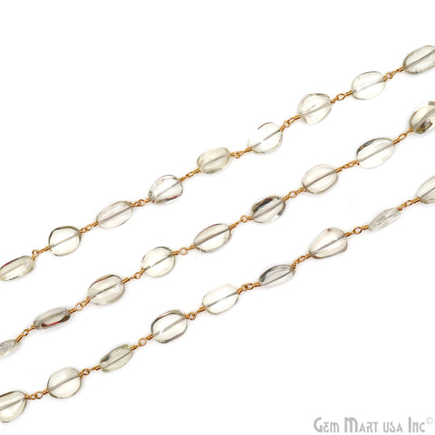 Lemon Topaz 12x5mm Tumble Beads Gold Plated Rosary Chain