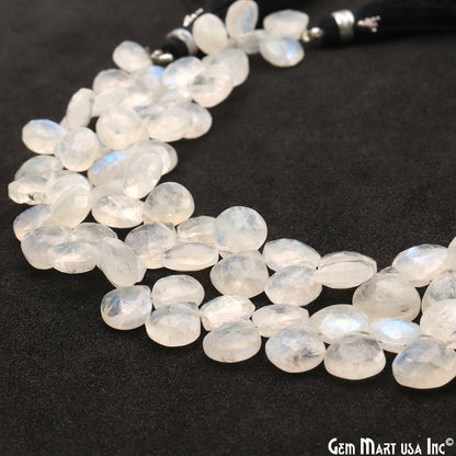 Rainbow Moonstone Onion Beads, 8 Inch Gemstone Strands, Drilled Strung Briolette Beads, Onion Shape, 8-9mm