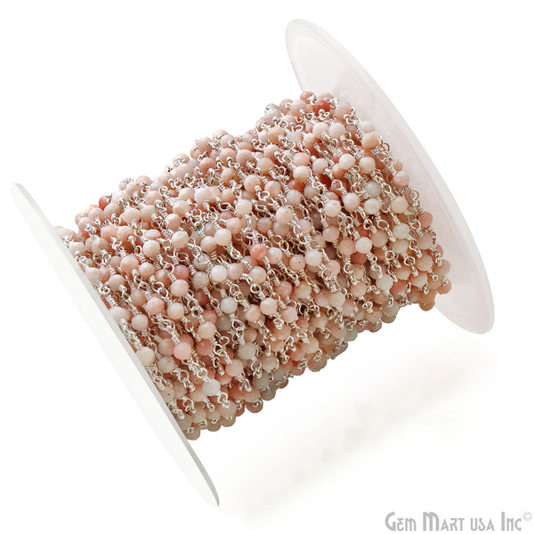 Pink Opal 3-3.5mm Sterling...