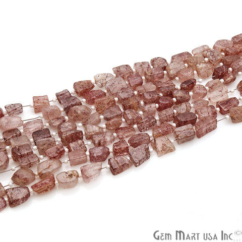Strawberry Quartz Free Form 9x7mm Tumble Beads Gemstone Strands - GemMartUSA