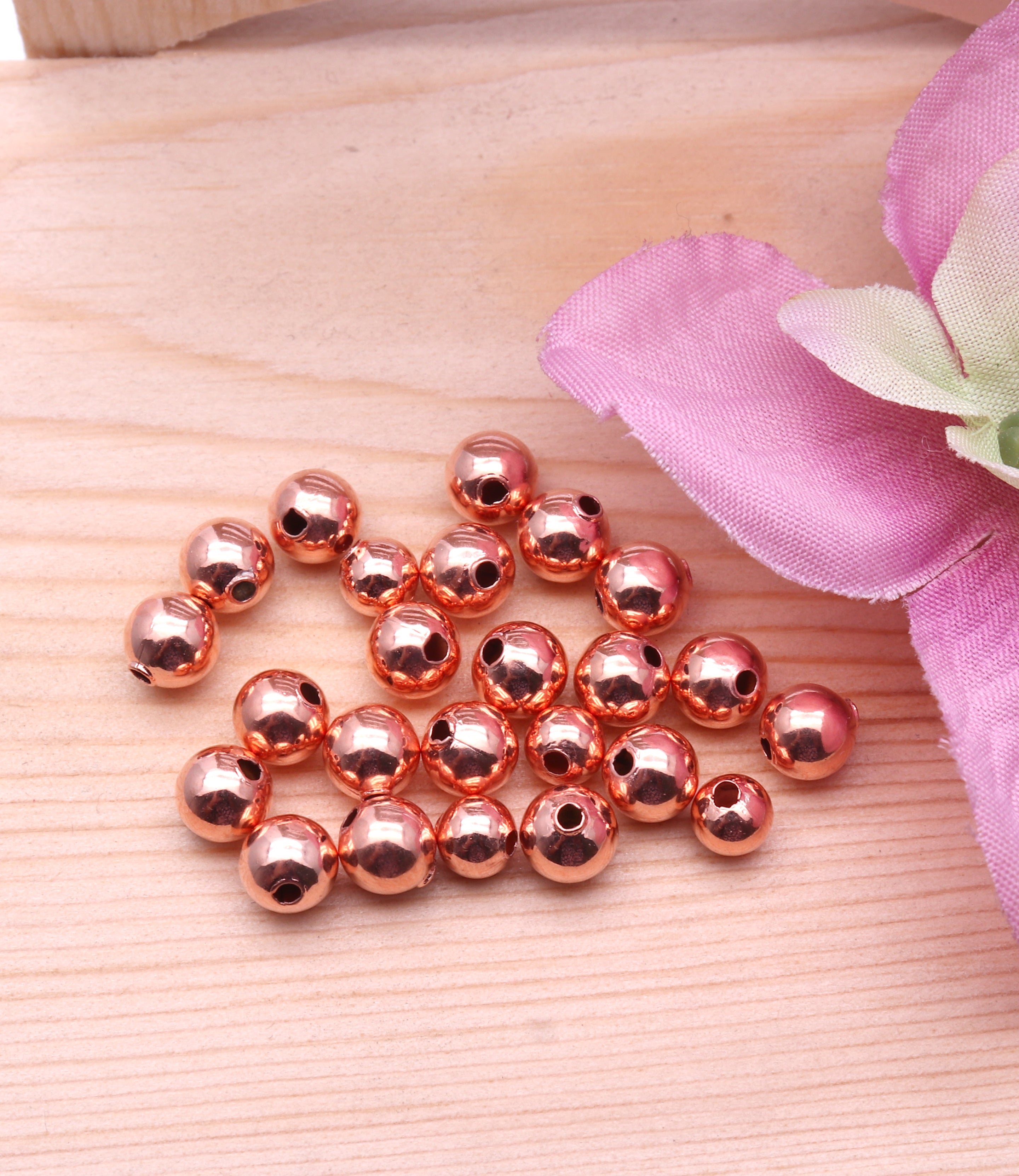 5pc Lot Bead Finding 6mm Round Ball Jewelry Making Charm (Pick Your Plating) - GemMartUSA